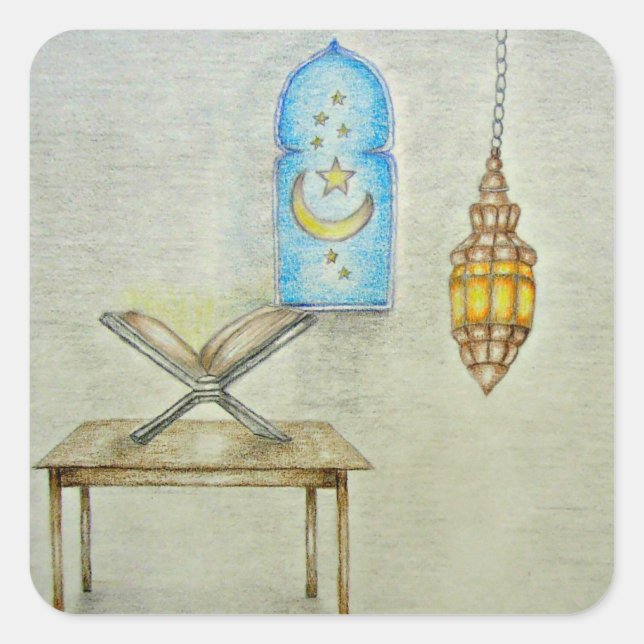 PEGATINA CUADRADA DÍA DE RAMADAN (Anverso)