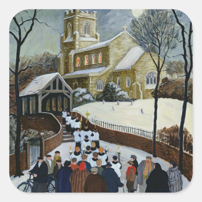 Pegatina Cuadrada Día de Salvación (Anverso)