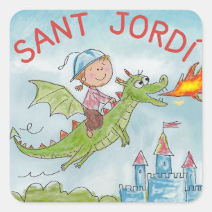 Pegatina Cuadrada Día de San Jorge