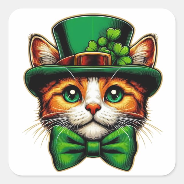 Pegatina Cuadrada Día de San Patricio (Anverso)