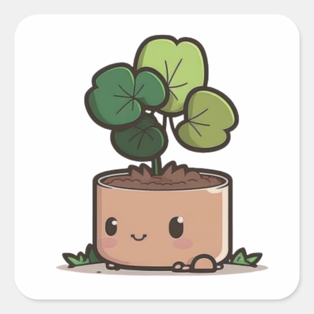 Pegatina Cuadrada Día de San Patricio Verde (Anverso)