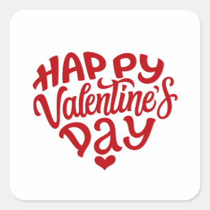 Pegatina Cuadrada día de San Valentín 2024 14 febrero