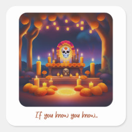 Pegatina Cuadrada Día del Altar Muerto