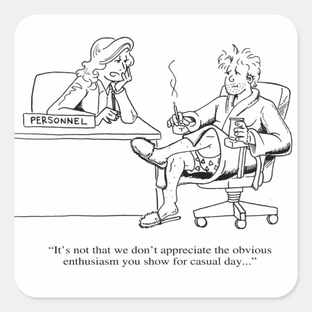 Pegatina Cuadrada Día del Casual (Anverso)