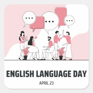 Pegatina Cuadrada Día del Inglés