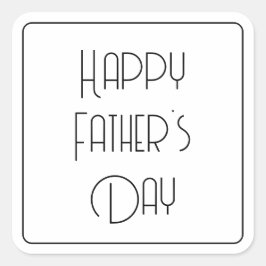 Pegatina Cuadrada Día del Padre Caligrafía Simple