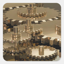 Pegatina Cuadrada Día del padre en marcha