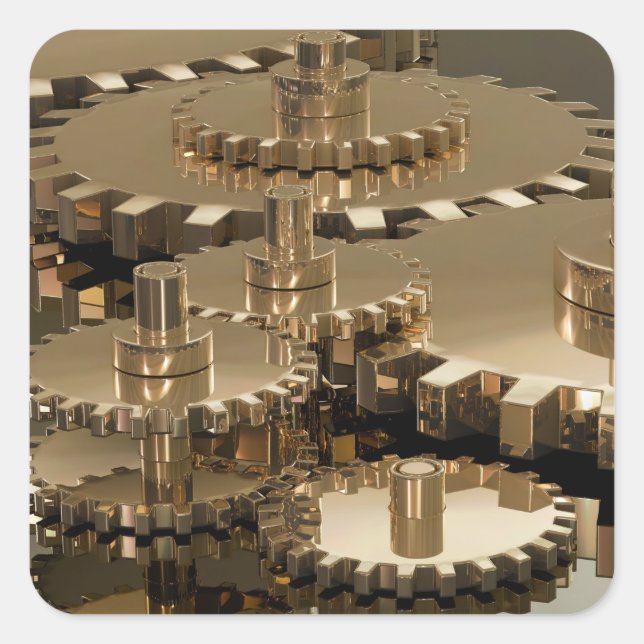 Pegatina Cuadrada Día del padre en marcha (Anverso)