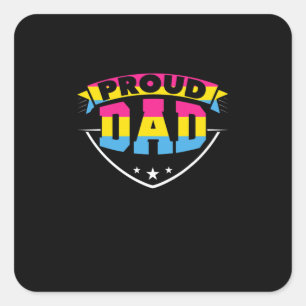 Pegatina Cuadrada Día del padre Orgullosa hija de papá Pansexual