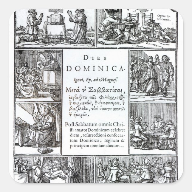 Pegatina Cuadrada Día del Señor, 1639 (Anverso)