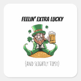 Pegatina Cuadrada Día divertido de San Patricio