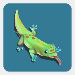 Pegatina Cuadrada Día Gecko - reclamando territorio