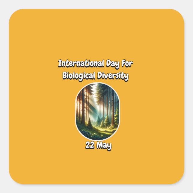 Pegatina Cuadrada Día Internacional de la Diversidad Biológica (Anverso)