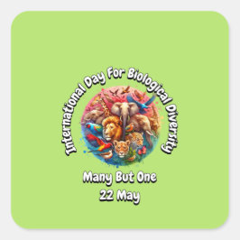 Pegatina Cuadrada Día Internacional de la Diversidad Biológica: 22 d