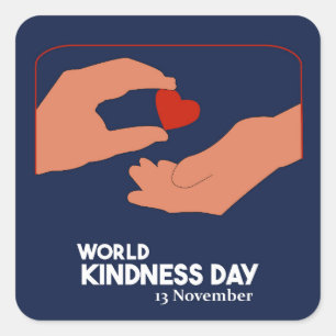 Pegatina Cuadrada Día mundial de la amabilidad 13 de noviembre