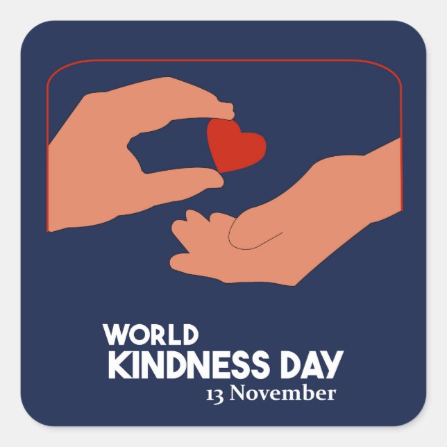 Pegatina Cuadrada Día mundial de la amabilidad 13 de noviembre (Anverso)