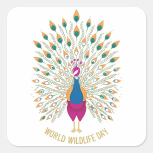Pegatina Cuadrada DÍA MUNDIAL DE LA VIDA SILVESTRE Sticker