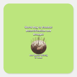 Pegatina Cuadrada Día Mundial de Lucha contra la Desertificación y l