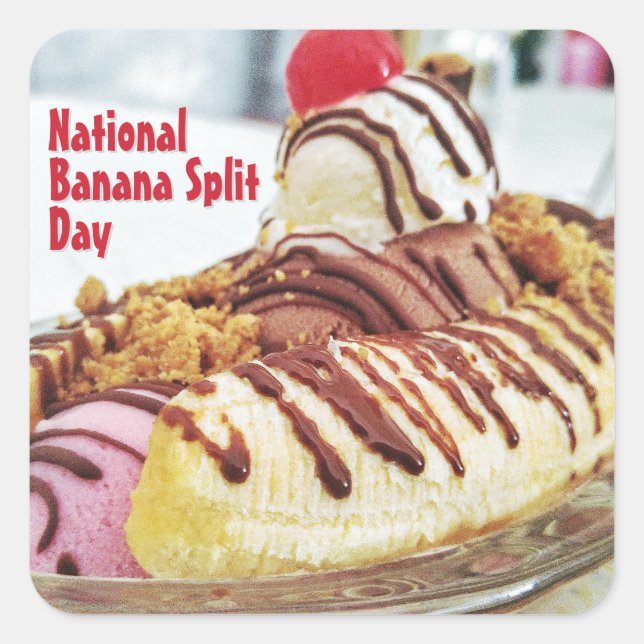 Pegatina Cuadrada Día nacional de banca dividida (Anverso)