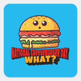 Pegatina Cuadrada Día Nacional de Queburger, ¿Qué?