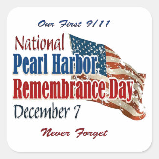 Pegatina Cuadrada Día nacional del Pearl Harbor
