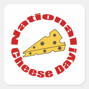 Pegatina Cuadrada ¡Día Nacional del Queso!