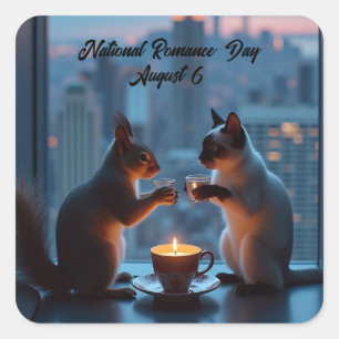 Pegatina Cuadrada Día Nacional del Romance