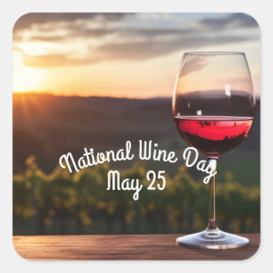Pegatina Cuadrada Día Nacional del Vino