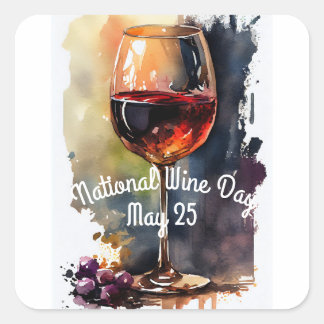 Pegatina Cuadrada Día Nacional del Vino