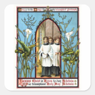 Pegatina Cuadrada Día Santo triunfante