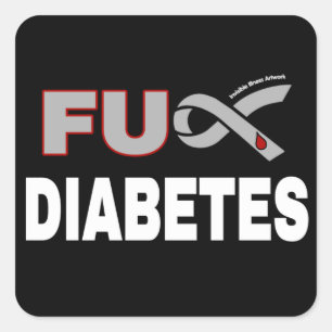 Pegatina Cuadrada Diabetes FU