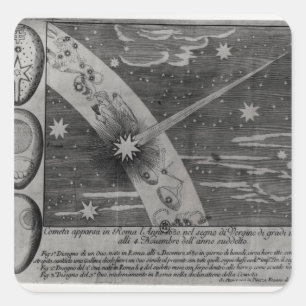 Pegatina Cuadrada Diagrama astrológico del cometa