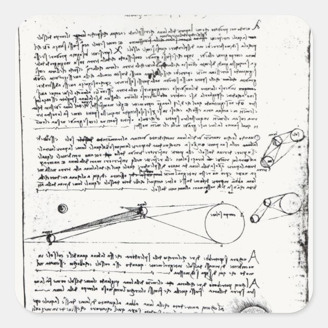 Pegatina Cuadrada Diagramas astronómicos (Anverso)