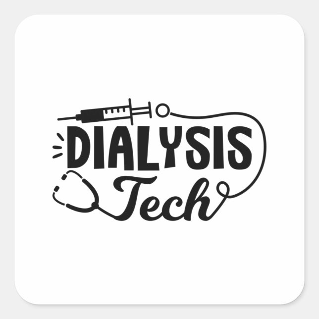 Pegatina Cuadrada Diálisis Diálisis técnica Enfermería técnica de ne (Anverso)