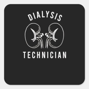 Pegatina Cuadrada Diálisis para Técnico de Diálisis