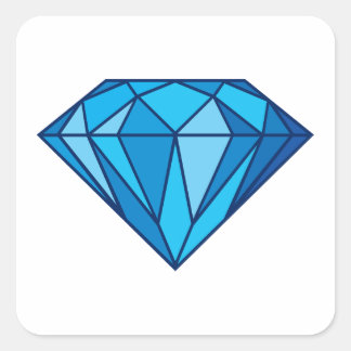 Pegatina Cuadrada Diamante azul