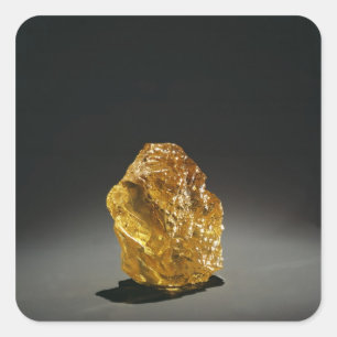 Pegatina Cuadrada Diamante en bruto amarillo