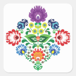 Pegatina Cuadrada diamante inspirado en 💜 💓 Folk