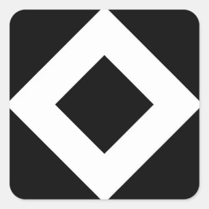 Pegatina Cuadrada Diamante negro, borde blanco negrita