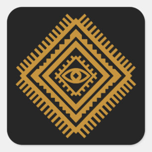 Pegatina Cuadrada Diamante Protector del Atlas Amazigh — Tribal Bere