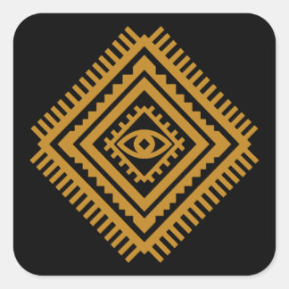 Pegatina Cuadrada Diamante Protector del Atlas Amazigh — Tribal Bere