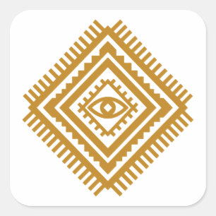 Pegatina Cuadrada Diamante Protector del Atlas Amazigh — Tribal Bere