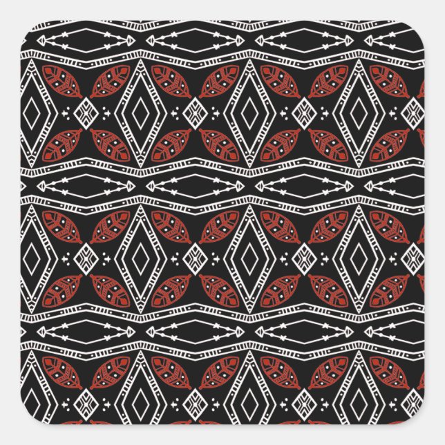 Pegatina Cuadrada Diamante tribal (Anverso)