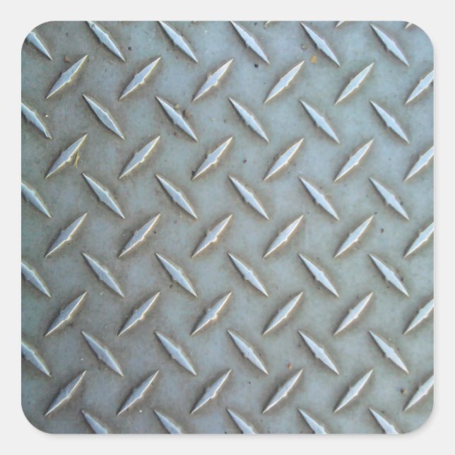 Pegatina Cuadrada Diamond Plate Steel (Anverso)
