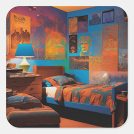 Pegatina Cuadrada Días de luz negra