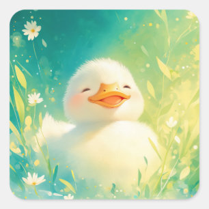 Pegatina Cuadrada Días de Pato de Alegría