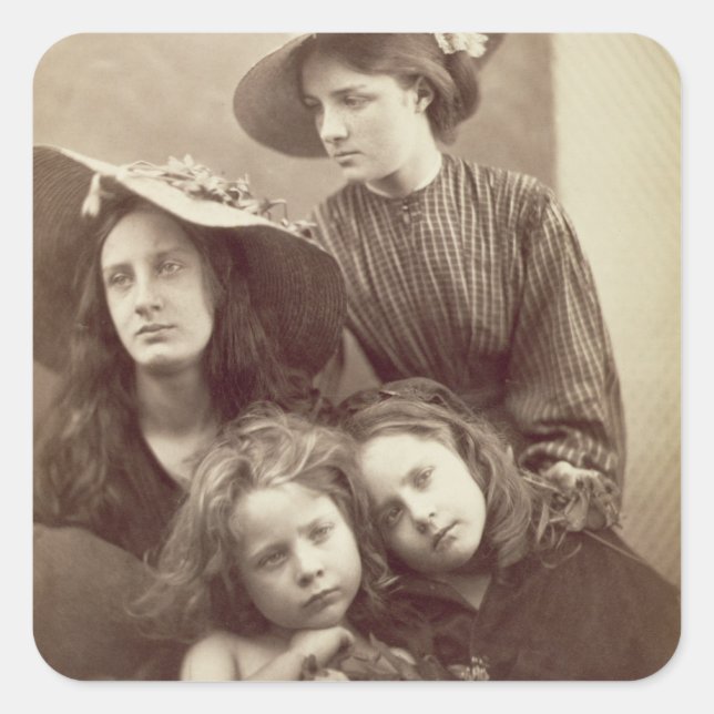 Pegatina Cuadrada Días de verano, c.1866 (impresión del albumen de (Anverso)