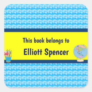 Pegatina Cuadrada Días Escolares Este Libro Pertenece Al Personaliza