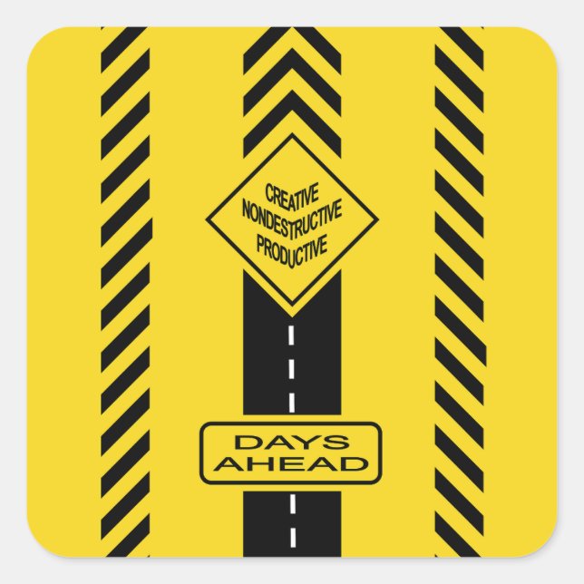 Pegatina Cuadrada Días por delante (Anverso)