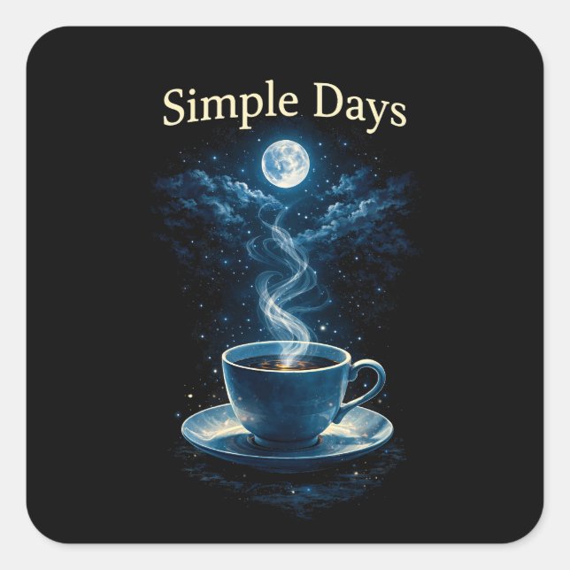 Pegatina Cuadrada Días Simples (Anverso)